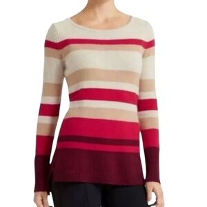 Athleta 100% Cashmere Lodge Striped Sweater Size XL